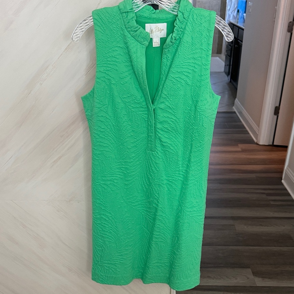 Lilly Pulitzer Vibrant Kelly Green Textured Sleeveless Dress